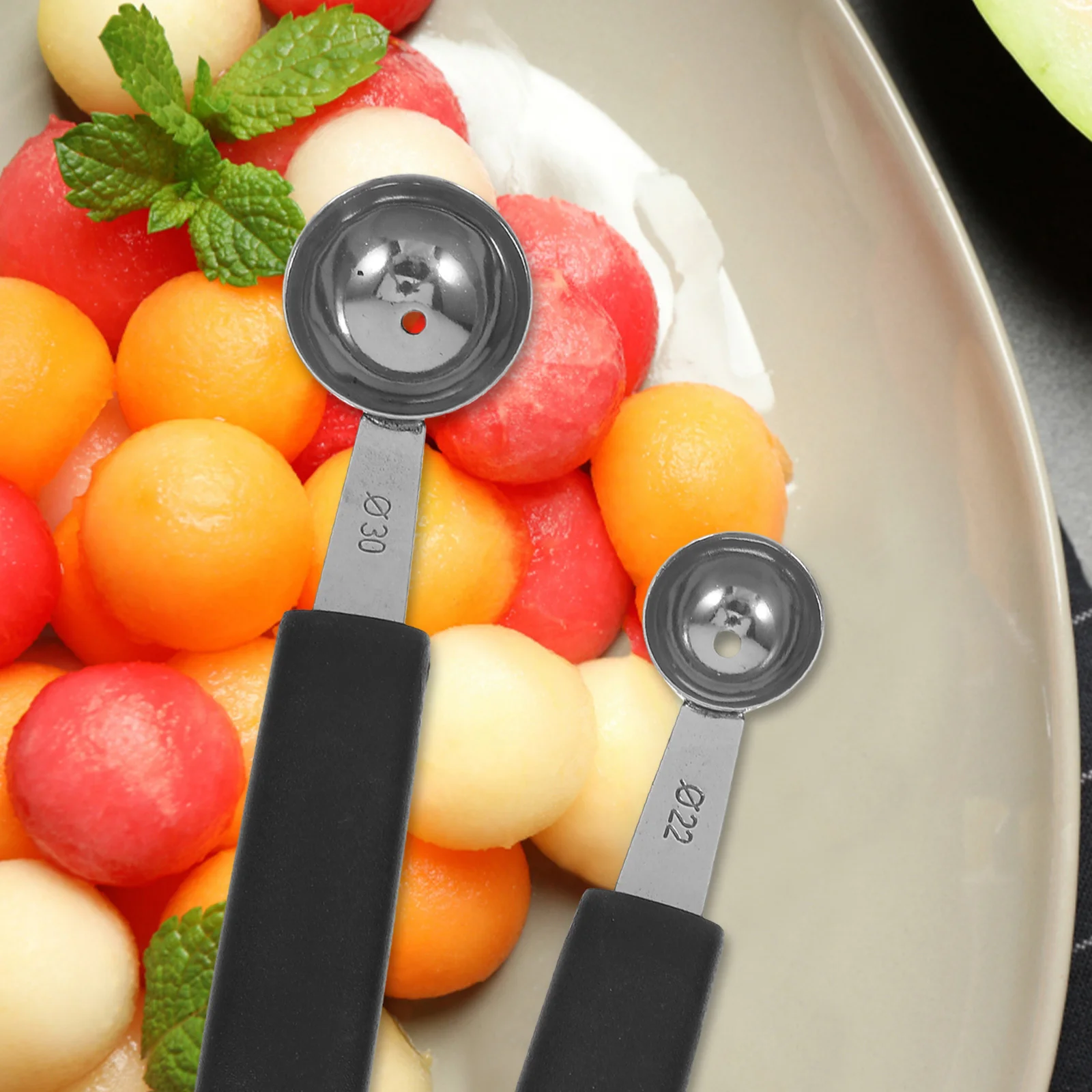 

4Pcs Stainless Steel Fruit Scoop Set Heavy Duty Scoop Ice Cream Scooper Professional Melon Ball Tool Ice Cream Tool