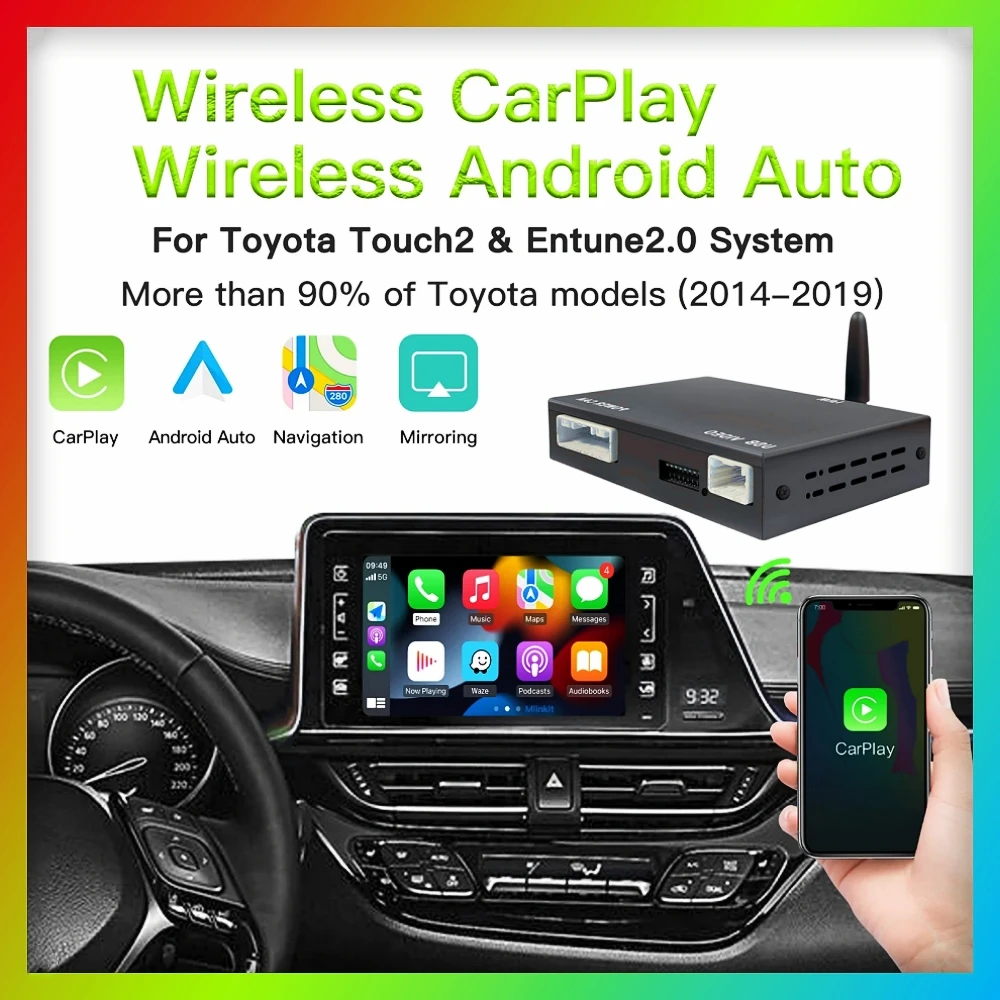 Wireless Carplay Android Auto For TOYOTA Touch 2 Entune 2.0 Prius C-HR Avalon Prius Sienaba Alphard Support Camera AirPlay