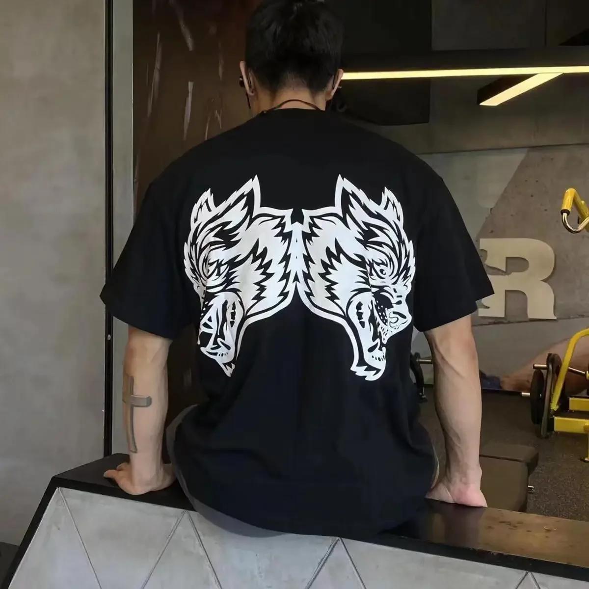 

Summer American Retro Cartoon Monster Cotton T-shirt Fashionable Men Y2K Street Wear Personality Casual Oversized T-shirt Top