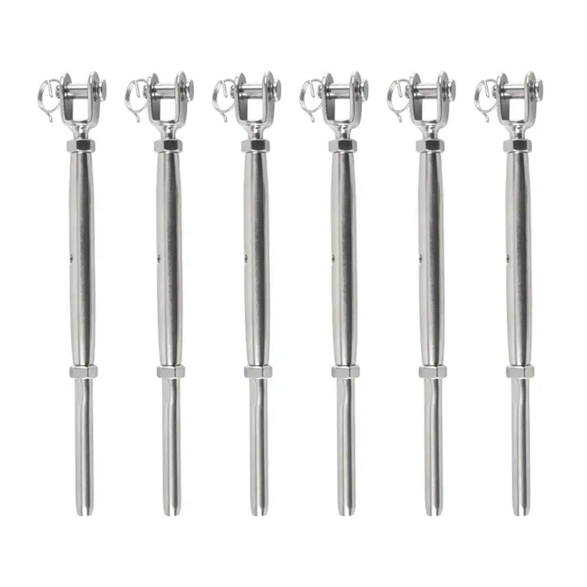 6PCS 316 Stainless Steel Cable Railing Kit Jaw Swage Stud Turnbuckle Fork Terminal for Wire Rope
