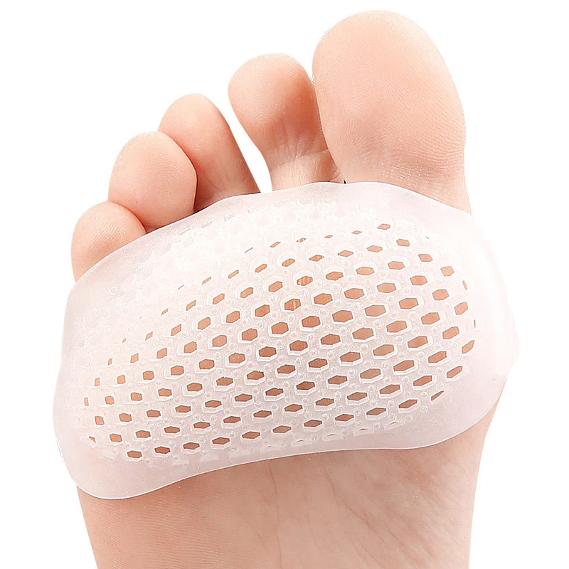 2Pairs Gel Silicone Honeycomb Insoles Anti-Slip Forefoot Shoe Cushions Protector Half-Size Pad Foot Pain Relief Orthotics