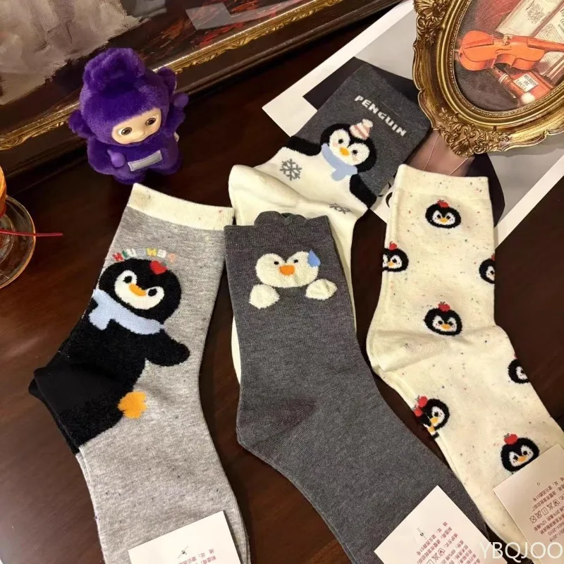 4 Paar neue modische, schweißabsorbierende, atmungsaktive, weiche, bequeme Sport- und Freizeitsocken für Damen mit Muster, mittellange Socken
