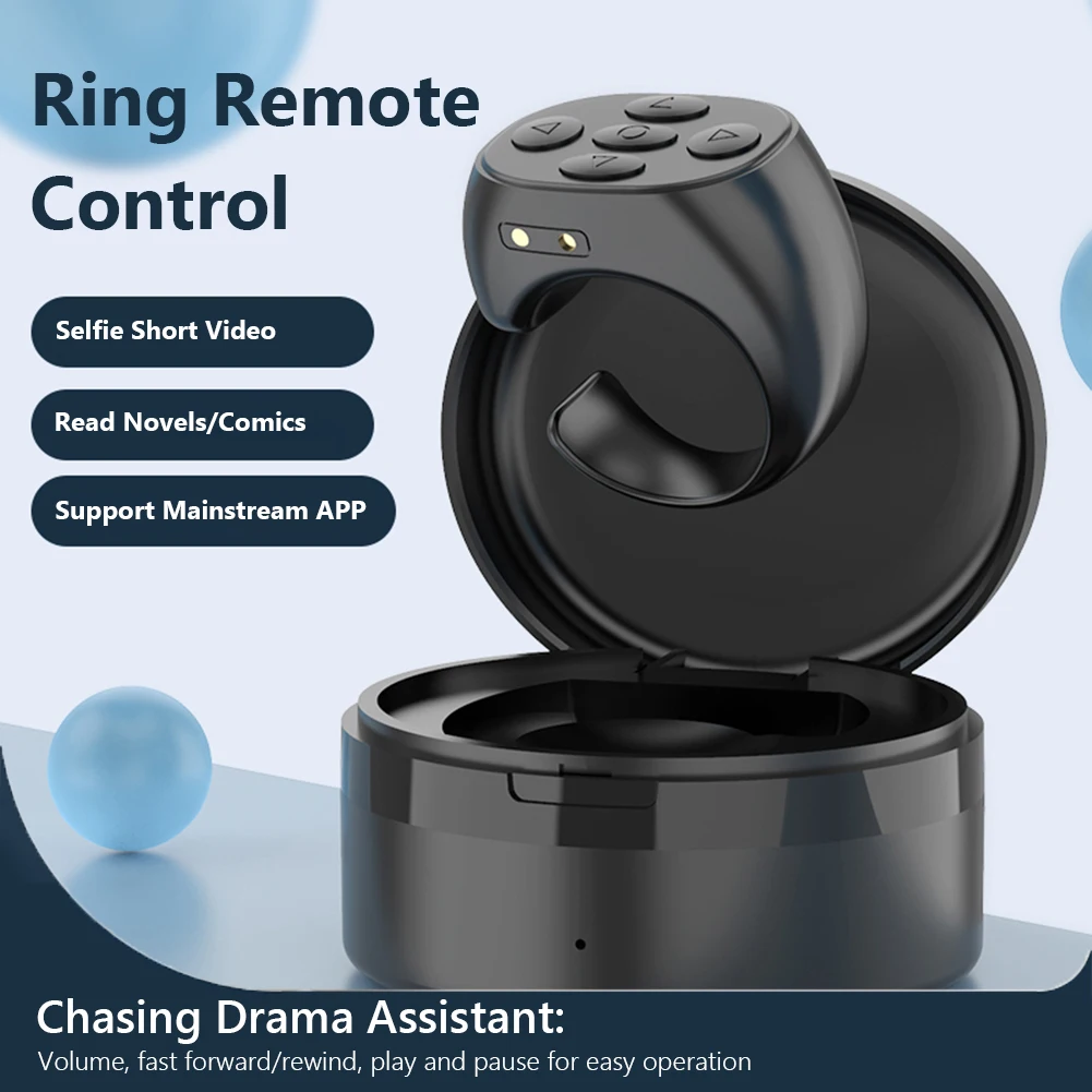 

Умное устройство для просмотра, совместимое с Bluetooth, 5.3 беспроводное автоматическое переворачивание кончиков пальцев, кольцевой контроллер для короткого видео