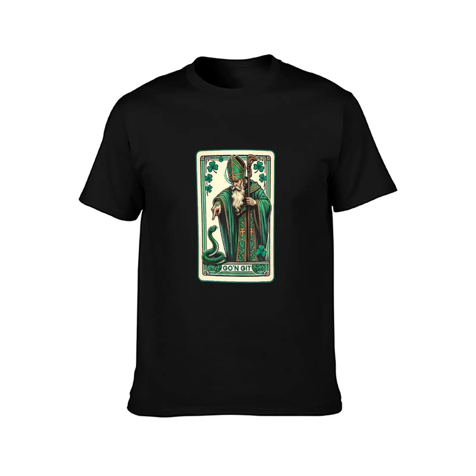 Tarot Card Funny St Patricks Day Tee Gon Git St Patrick T-Shirt Summer Casual Cotton Tee Unisex Men Women
