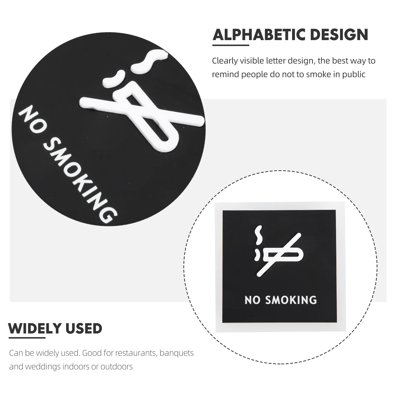 

No Smoking Sign Acrylic Durable Reminder for Hotel Restaurant Public Place No Smoking Warning Indicator Public Indicator