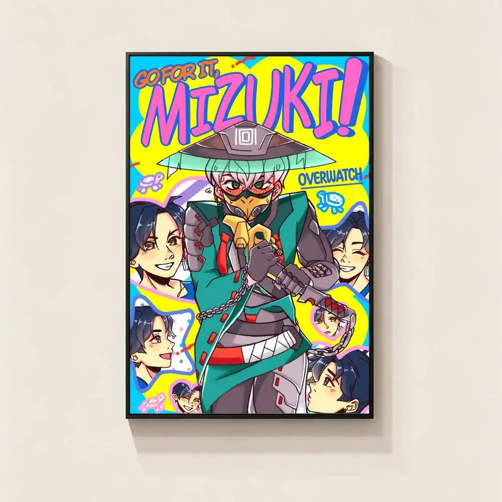 O-OverwatchES Wuyang Mizuki  Poster Perfect Space Sticker Self Adhesive for Office Home Theater Wall Art Decor Fancy Gift