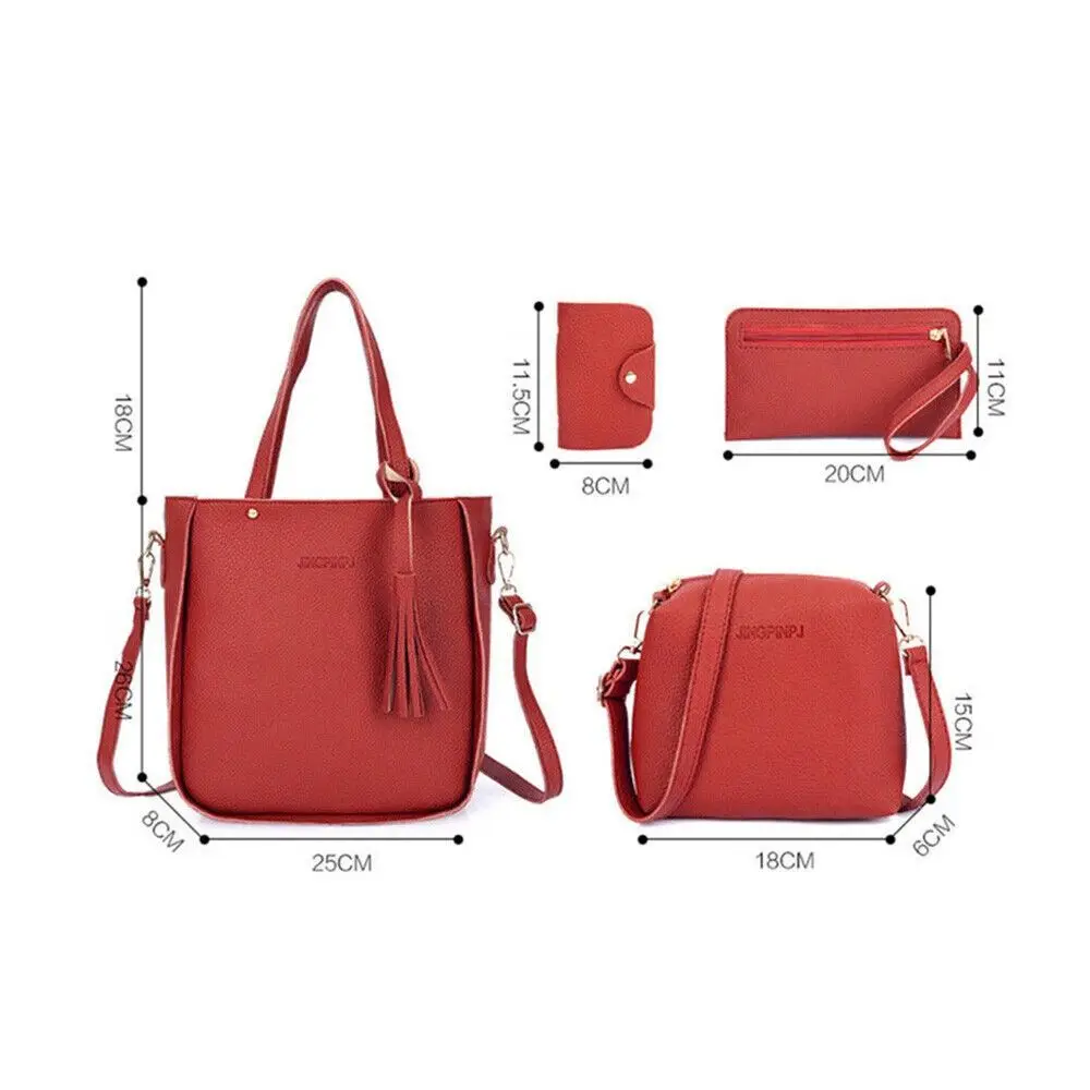 4 sztuk/zestaw skórzane torby Crossbody zestaw toreb damskich wzór przenośne modne torby na ramię torebka damska torba typu crossbody z PU