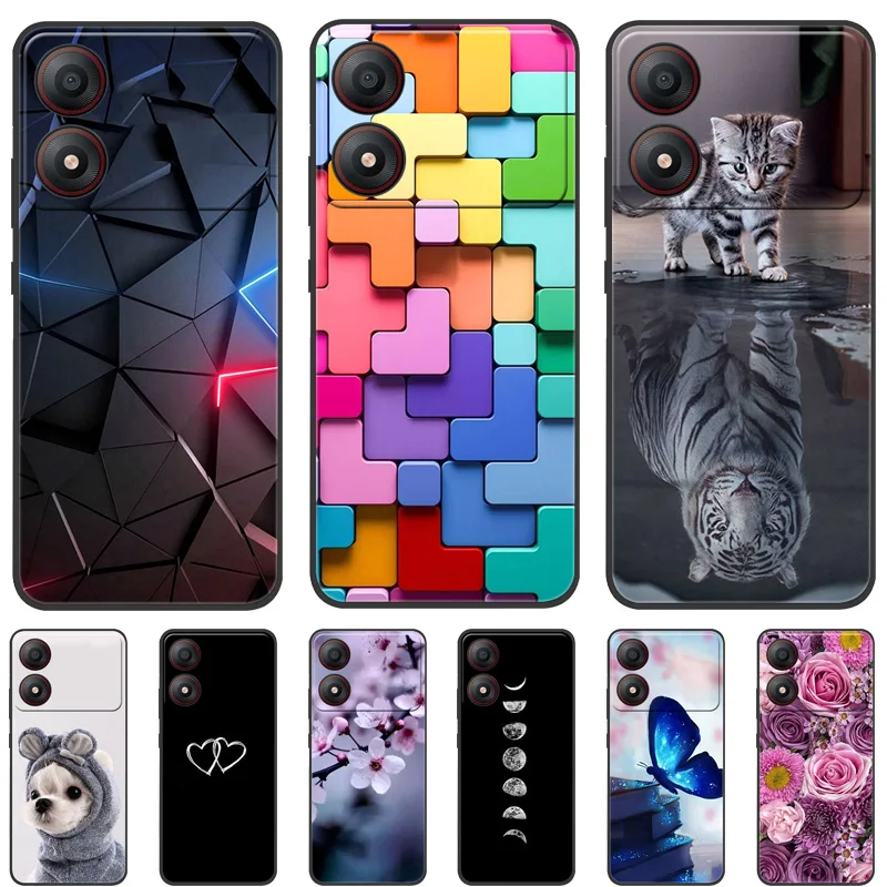 For ZTE Blade A34 4G Case Shockproof TPU Soft Silicone Phone Covers for ZTE Blade A 34 Funda Painted on for BladeA34 Luxury Capa