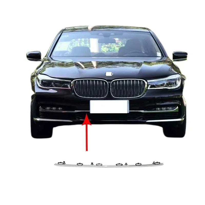 Front bumper decorative chrome strip For BMW 7 Series G12 G11 2016-2018 High configuration version