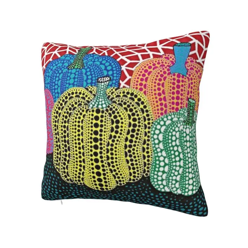 Custom Nordic Three Polkadot Pumpkin Art Cushion Cover for Sofa Velvet Yayoi Kusama Pillow Case for Living Room