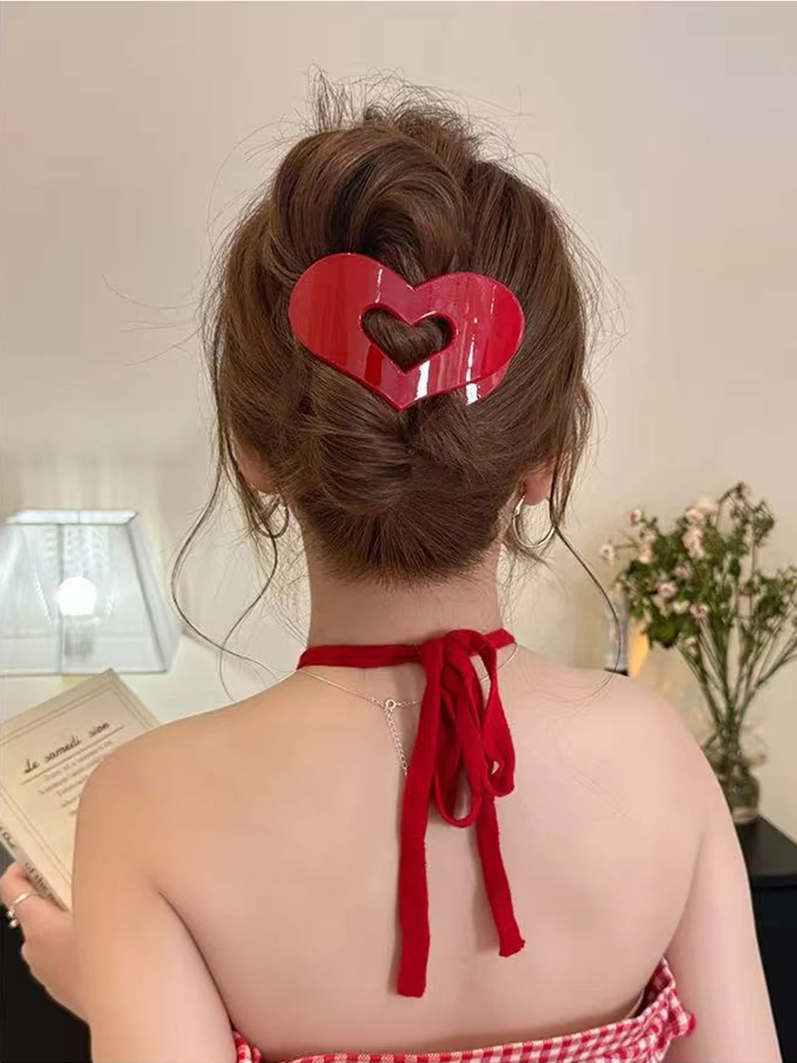 1 Stück Französische Liebe Acryl-Haarspange für Damen, Haarklammer für die Haarwurzel, Große Entenschnabel-Haarspange, Haarschmuck – Detail 2