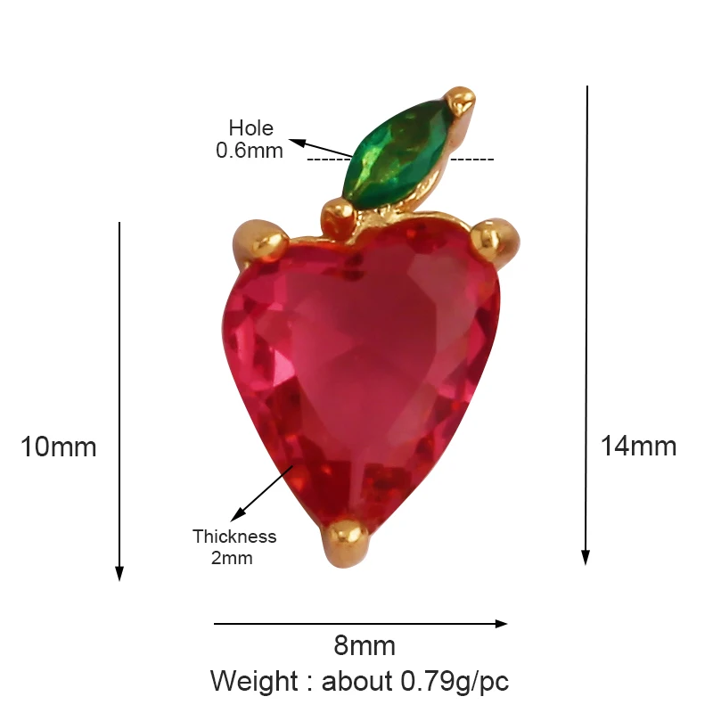 Mix Style Heart Geometry Zircon 18K Gold Brass Space Bead,Colorful Enamel Bracelet Necklace Charm Jewelry Accessories Supply M54