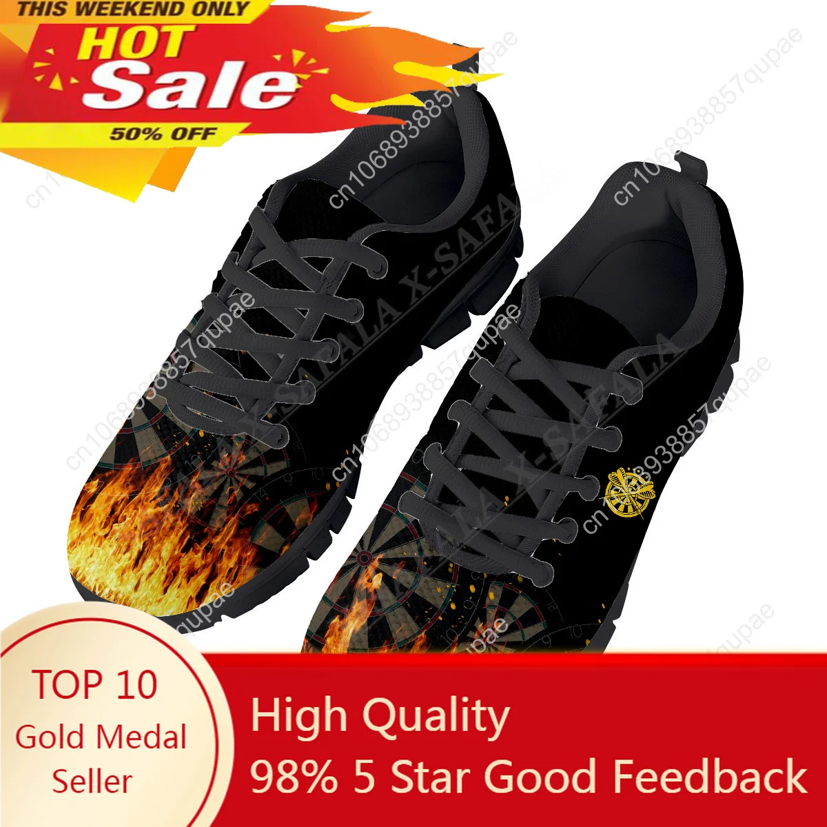 

Love Gift Darts Player Print Men's Casual Basic Daily Shoes Breathable Lightweiht Mesh Lace Up Sneakers Men Woman Sport Shoes-7