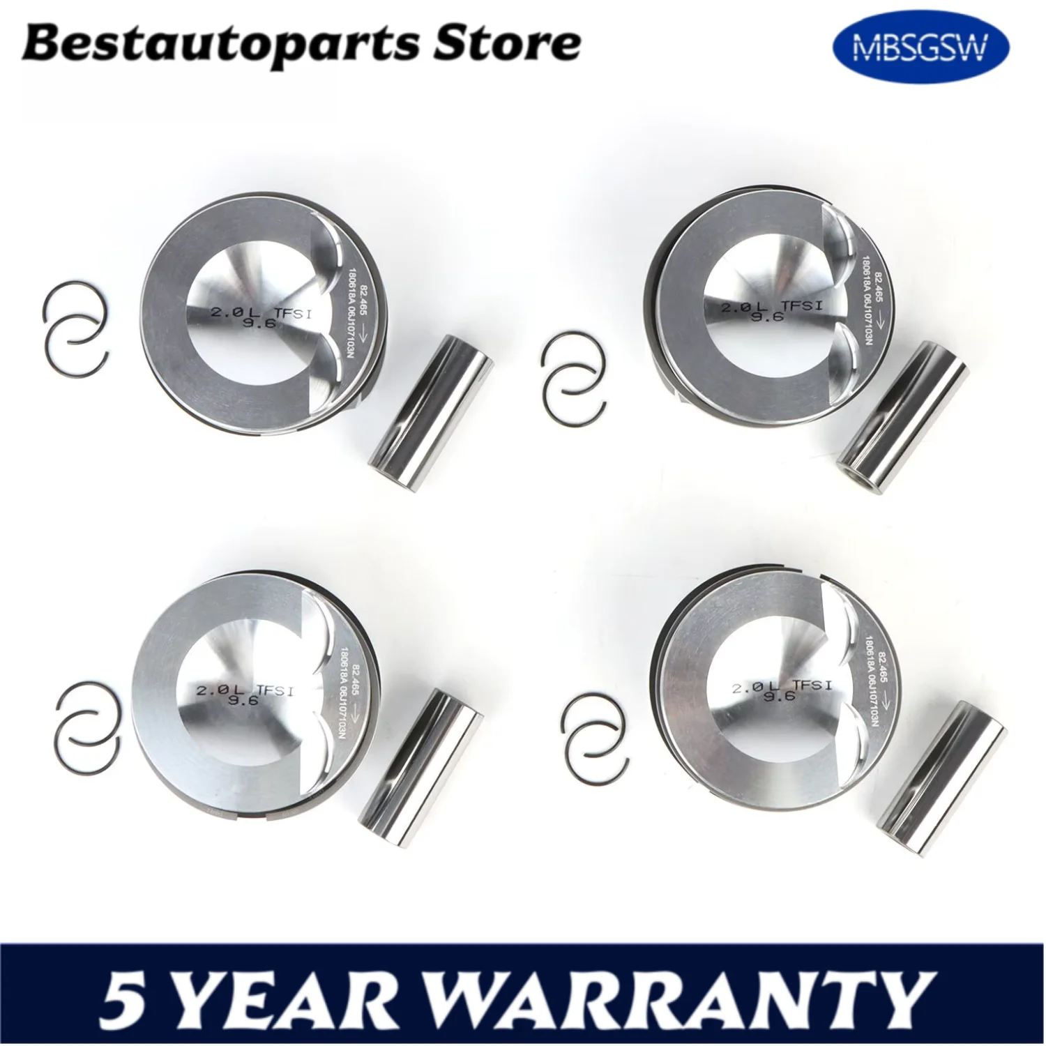4pcs Engine Φ21mm Pistons & Rings 82.5mm STD Set EA888 For VW GTI Passat Tiguan Audi A3 2.0TSI 2.0TFSI DOHC 16V 2nd generation ﻿