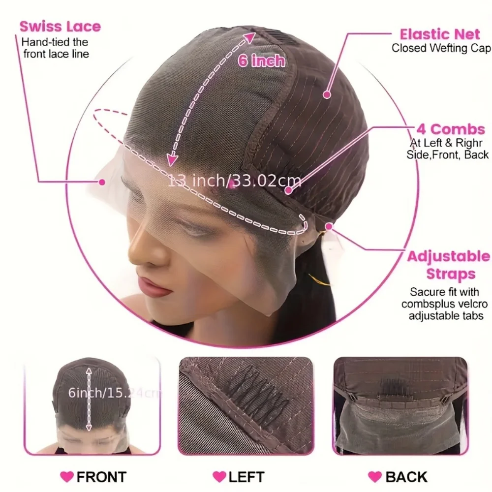 13x4 13x6 الجسم موجة الدانتيل الجبهة باروكة من شعر طبيعي قبل نتف مع شعر الطفل 200% الكثافة اللون الطبيعي HD الدانتيل شعر مستعار أمامي للنساء #6