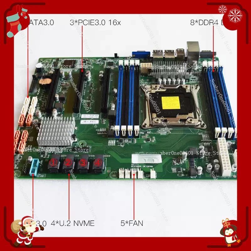 Nueva Placa Base para Servidor X99 de un Solo CPU, 4U, 2 Puertos, Reemplazo para X10 de un Solo Socket, para Cibercafé