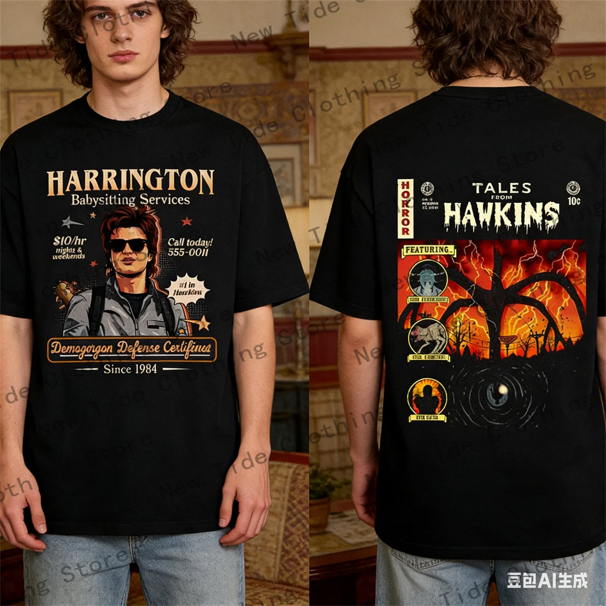 camiseta-grafica-vintage-lavada-the-cannibal-flower-monster-para-homens-e-mulheres-camisetas-casuais