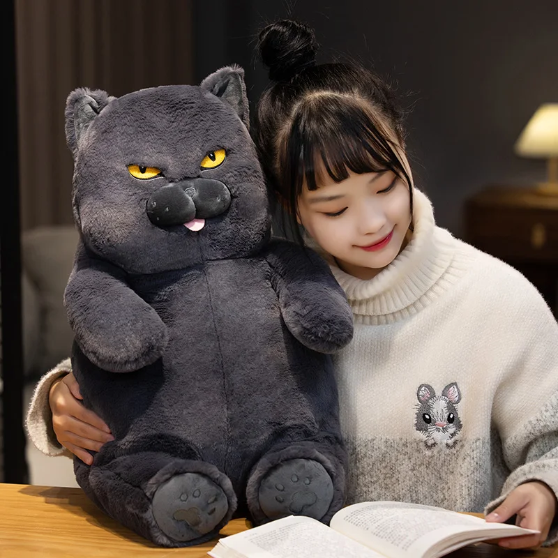 

30/45/60cm Lovely Chubby Plush British Shorthair Cat Toys Soft Stuffed Animal Cat Dolls Kids Sleeping Cushion Nice Birthday Gift