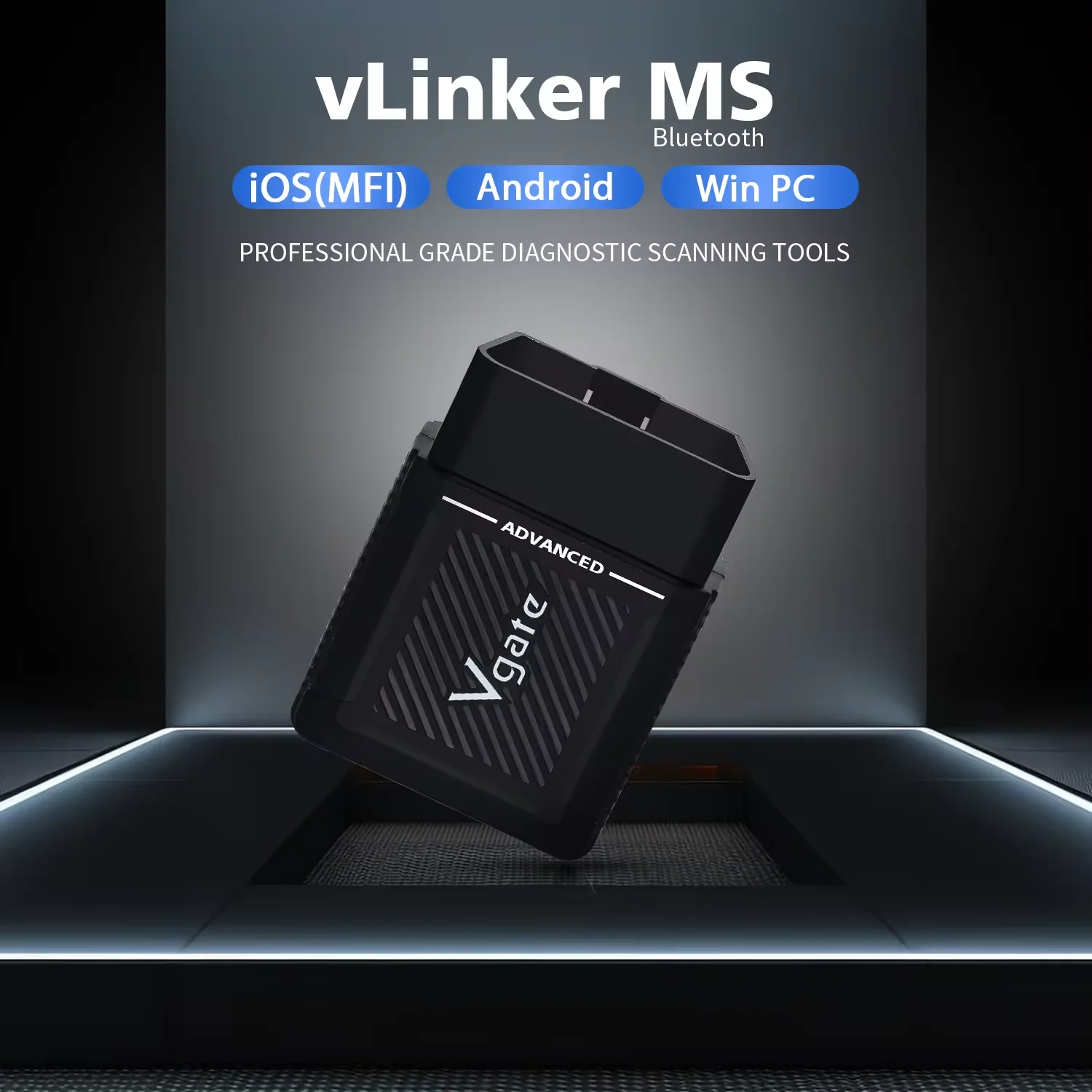 Vgate VLinker MS Bluetooth V2.3 ELM327 OBDII Scanner For IOS Android OBD2 Car Diagnostic Tool HS-CAN MS-CAN SW-CAN CH-CAN LS-CAN