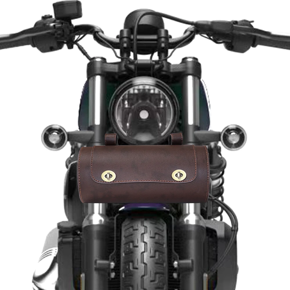 Universal Motorcycle Waterproof PU Leather Large Capacity Retro Head and Tail Bracket Bag Tool Bag Outdoor Travel Bag For Harley