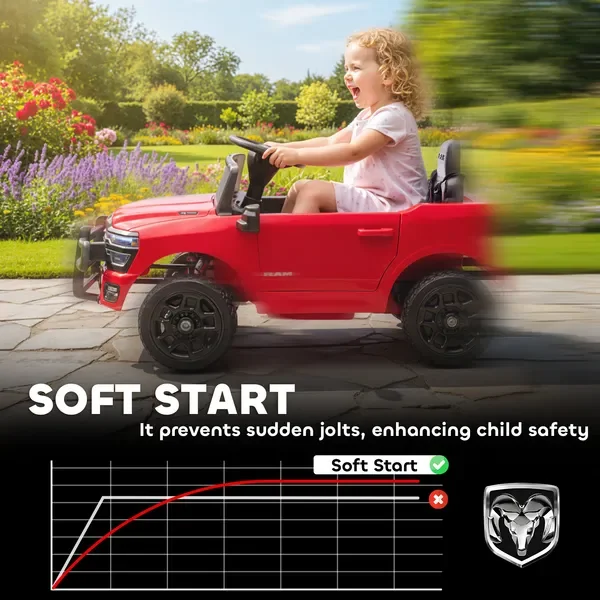 Qaba 12V Kids Ride on Car, Licensed 3500 Ride on Toys with Dual Motors, Remote Control for Toddlers, Red