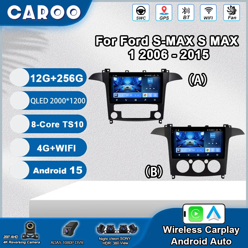 

For Ford S-MAX S MAX 1 2006 - 2015 Car Radio Multimedia Video Player Navigation stereo GPS Android 15 No 2din 2 din dvd HeadUnit