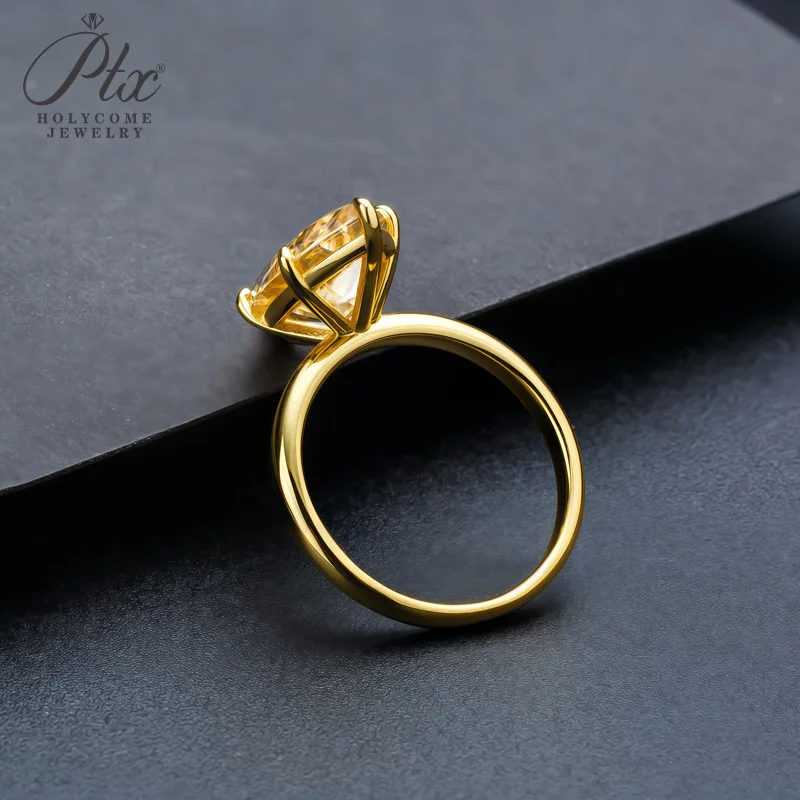 4ct Marquise-Schliff Ring Moissanit Champagnerfarben 925 Sterling Silber Hochzeit Ewige und Romantische Liebesband Holycome Schmuck – Detail 10