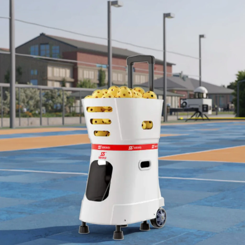 آلة تدريب Pickleball الاحترافية للرماية بشعار مخصص للاستخدام الرياضي مع التطبيق وجهاز التحكم عن بعد.