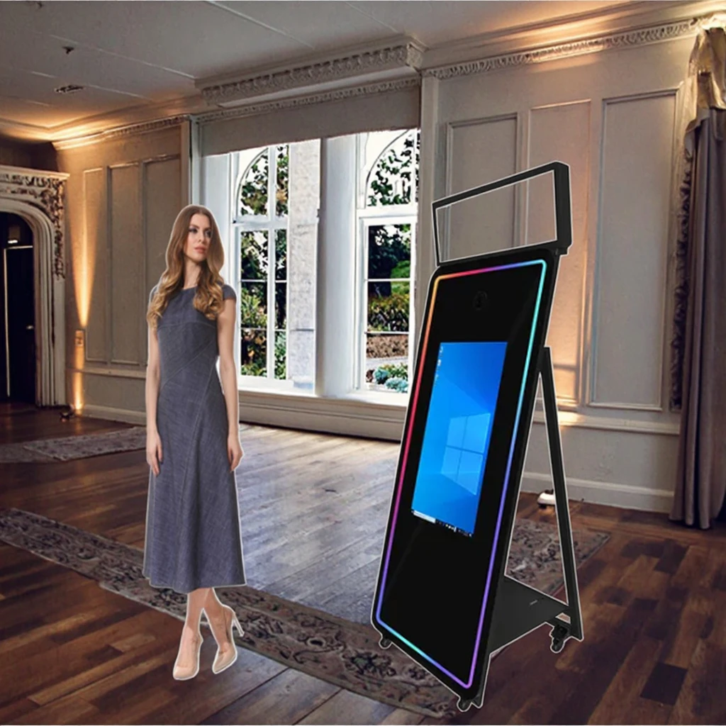 

2026 Newest 65Inch Magic Mirror Photo Booth Selfie Photobooth With Printer Case For Party Wedding Camera