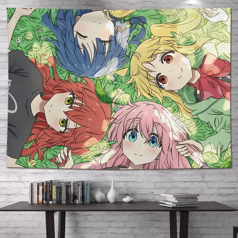 Aesthetic Anime Girl Kawaii Friendship Pop Culture Manga Group Tapestry Wall Hanging Decoration 180x280cm