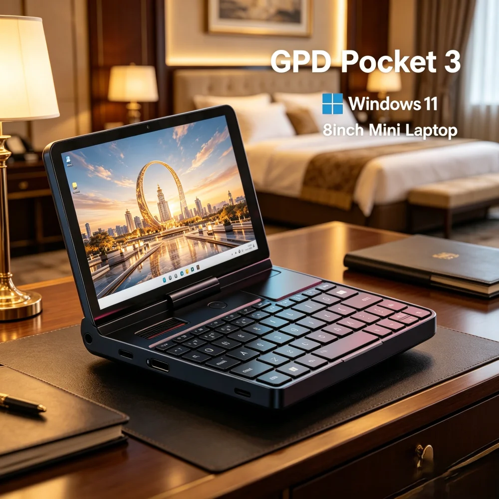 

GPD Pocket 3 Mini Laptop 8Inch Intel Gold 7505 Notebook 16GB 512GB SSD Modular Mini Laptop Portable Industrial Office Laptop Wi