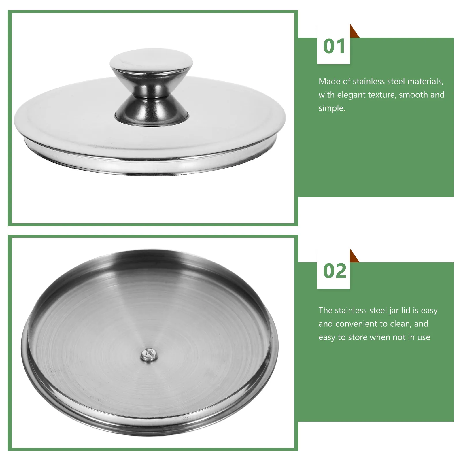 Stainless Steel Seasoning Pot Lid Replacement Universal Oil Jar Cover Drop Resistant Scratch Proof Heat Concentrating Smooth
