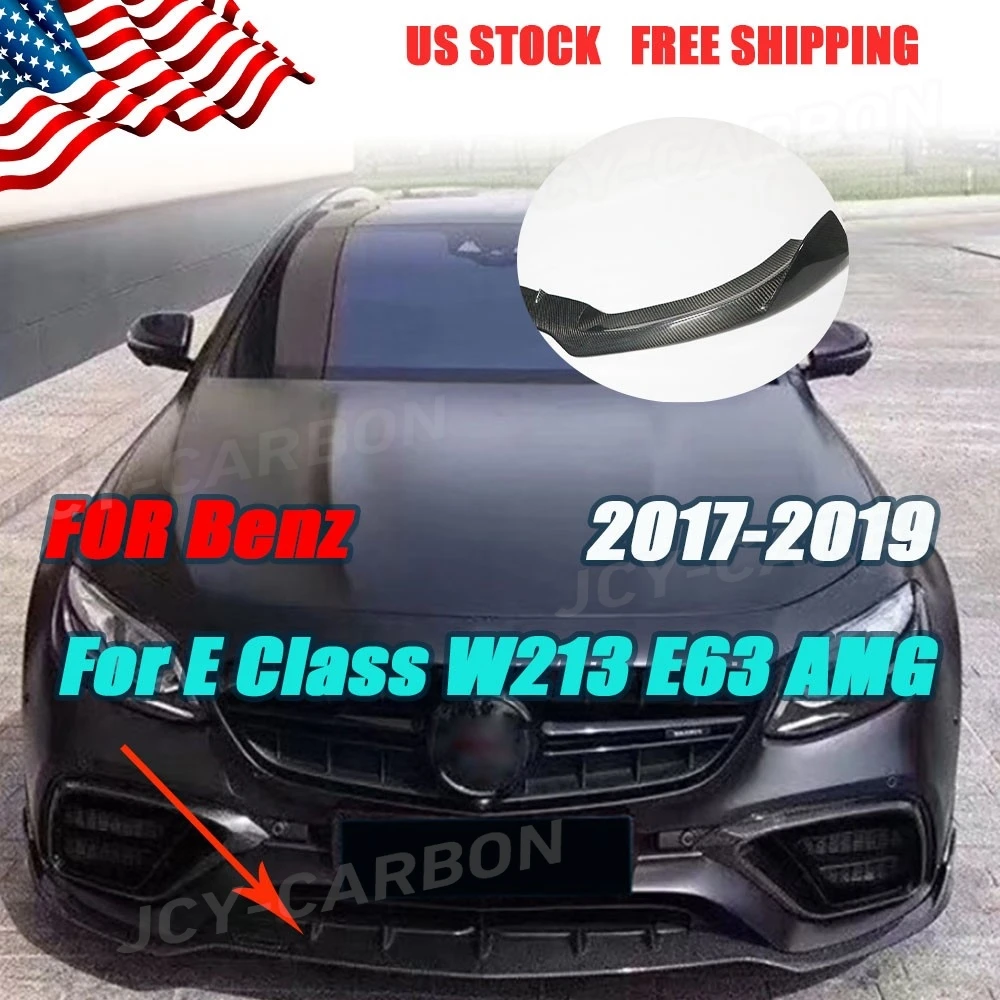 

JCYECF Carbon Fiber For Mercedes Benz E Class W213 E63 for AMG 2017-2019 Front Lip Bumper Spoiler Car Styling Accessories