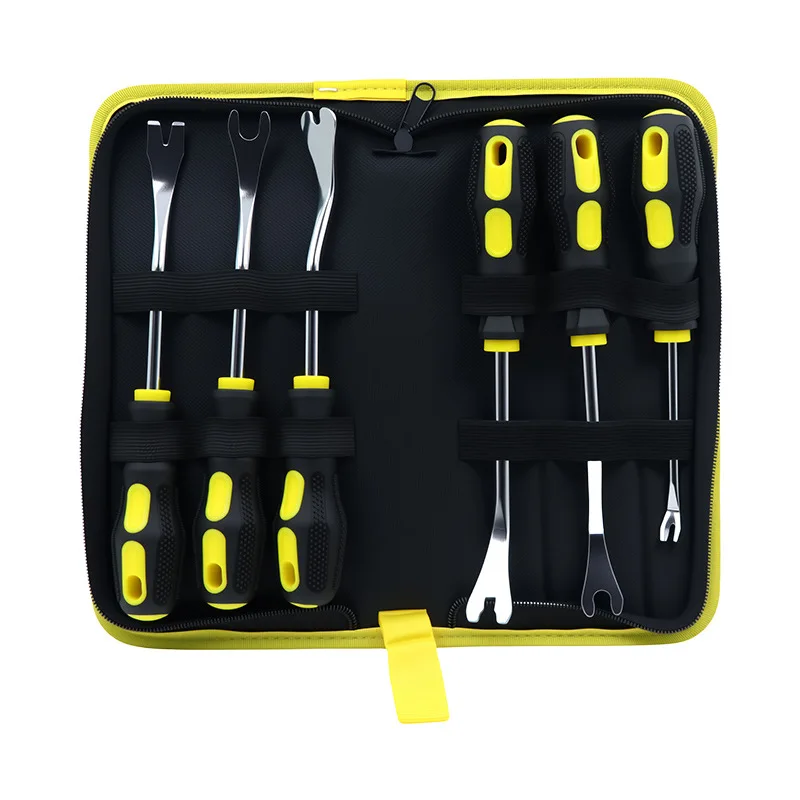 6pcs Auto Trim Removal Tool Set For Interior Panel Clip Fastener Car Audio Door Moldings Installation Kit With Storage Bag