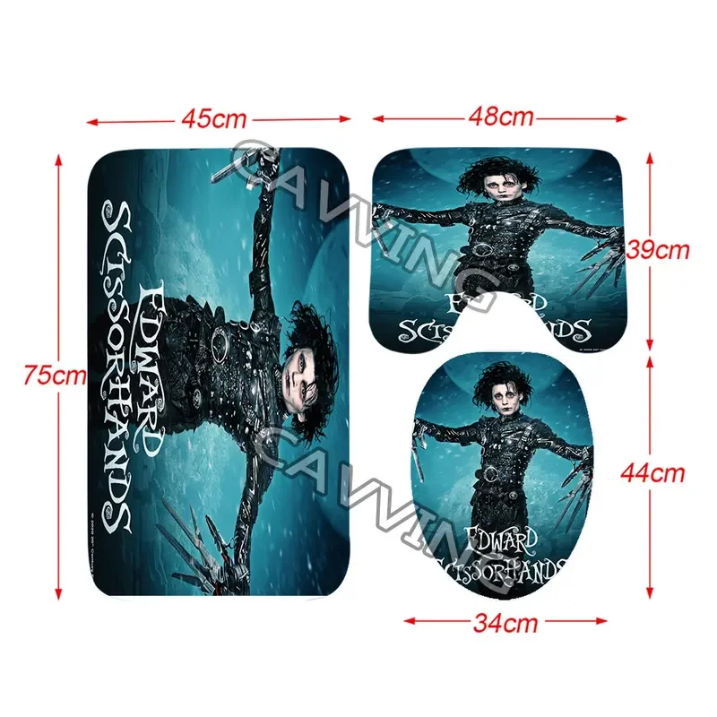 Edward Scissorhands 3D shower curtains waterproof bathroom curtain anti-slip bath mat set toilet rugs carpet home decor