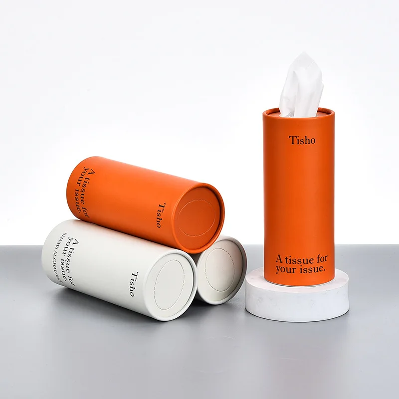 2PCS Car Tissue Holder - Fits Perfectly in Cup Holder, Includes Travel Size Facial Tissues, Convenient Round Container