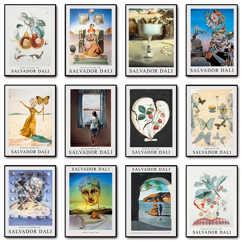 Salvador Dali Surrealism Abstact Poster Venus Butterfly Canvas Painting Prints Retro Wall Art Pictures Home Decoration Gift