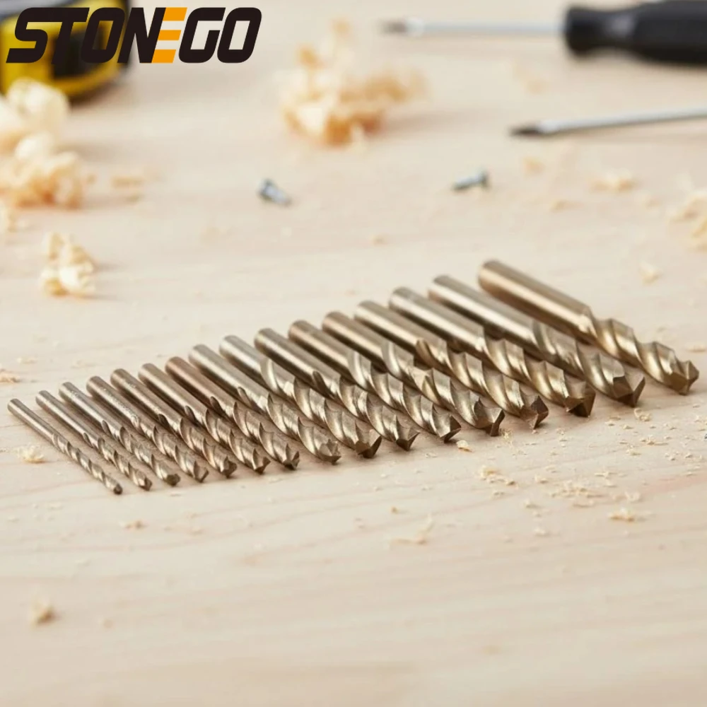 

Cobalt HSS 15PCS 1.5-10mm Metal Wood Drill Bits Straight Shank Twist Drill Bits M35 Co Steel