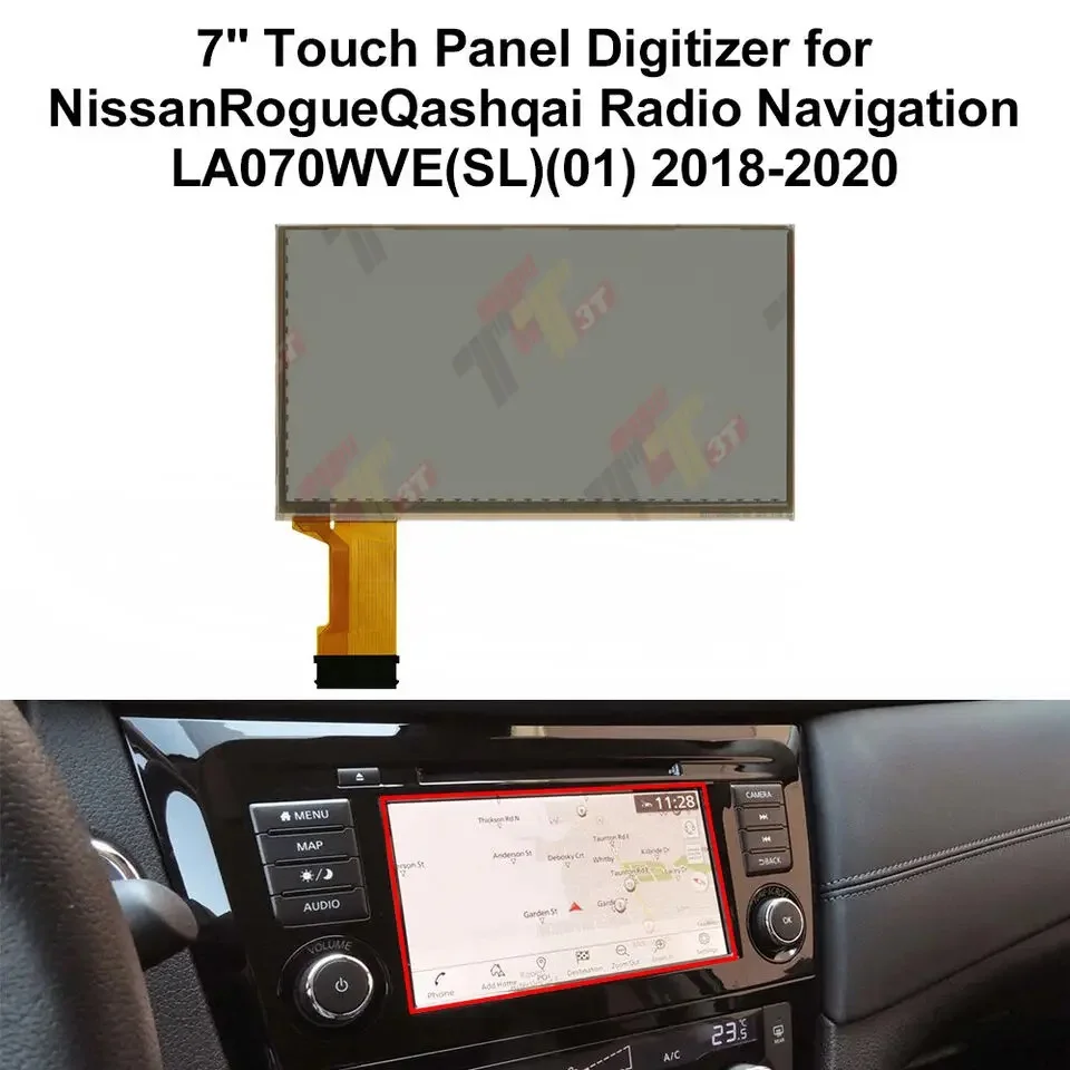 

Dashboard LCD Screen 7" Touch Panel Digitizer for Nissan Rogue Qashqai Radio Navigation LA070WVE