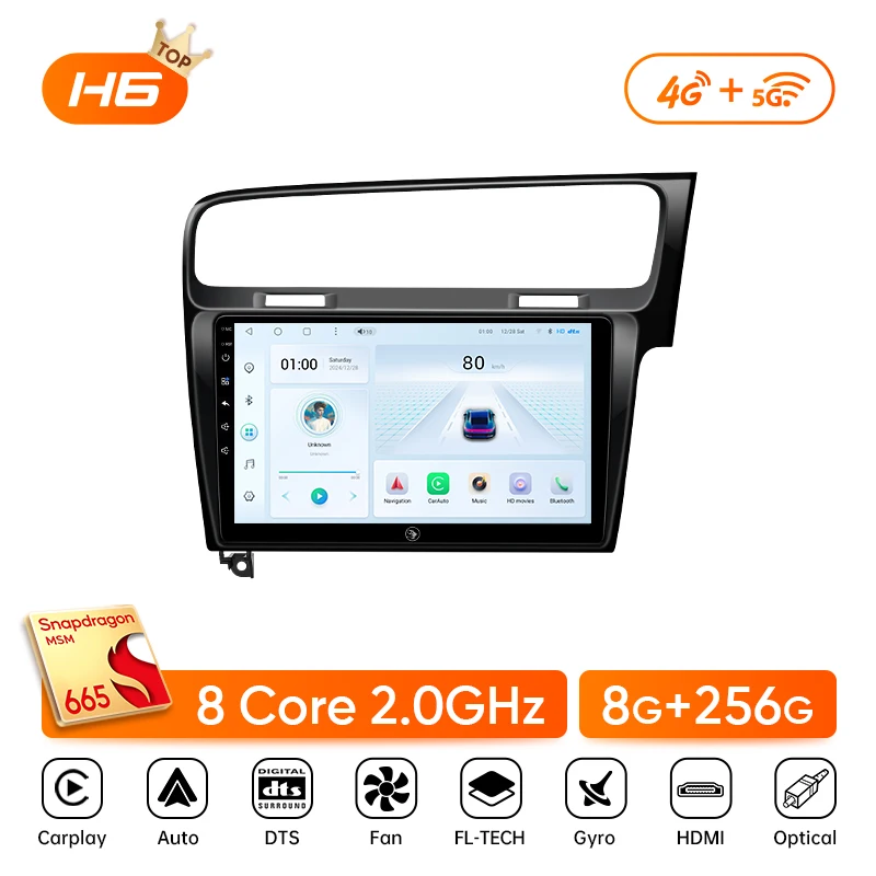Ainavi rádio do carro para volkswagen vw golf 7 mk7 rhd 2012 2013