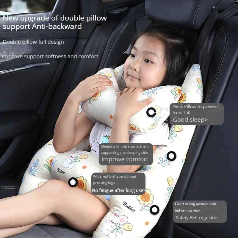 Car Sleeping Safety H-Shape Travel Pillow Car Travel Head Pillow Support Kid and Adult Cushion for Auto Seat Safety Neck Pillows 