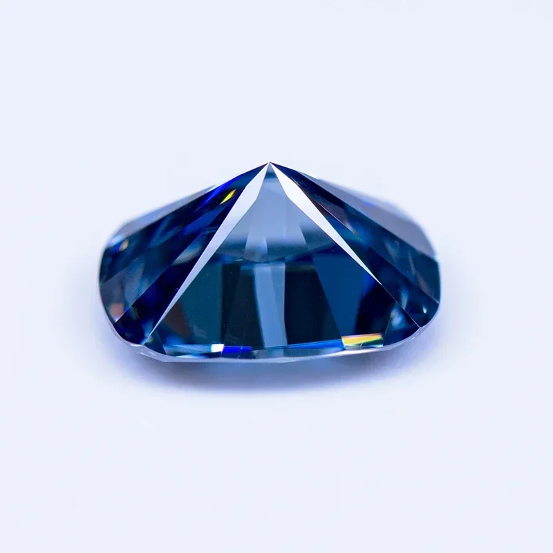 Moissanit-Edelstein in Natürlicher Farbe, Königsblau, Kissen-Schliff, DIY-Material für Ringe, Halsketten und Ohrringe mit Rep – Detail 4