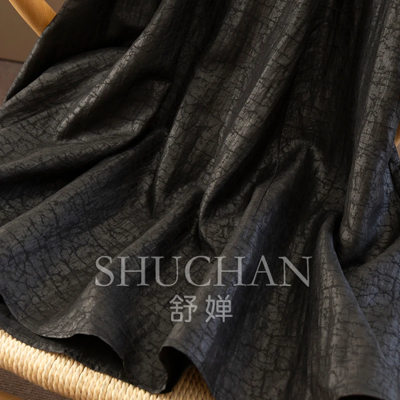 D spring home, low-key luxury, new Chinese heavy silk ancient turtle crack fragrant cloud yarn A-shaped skirt women 59C5