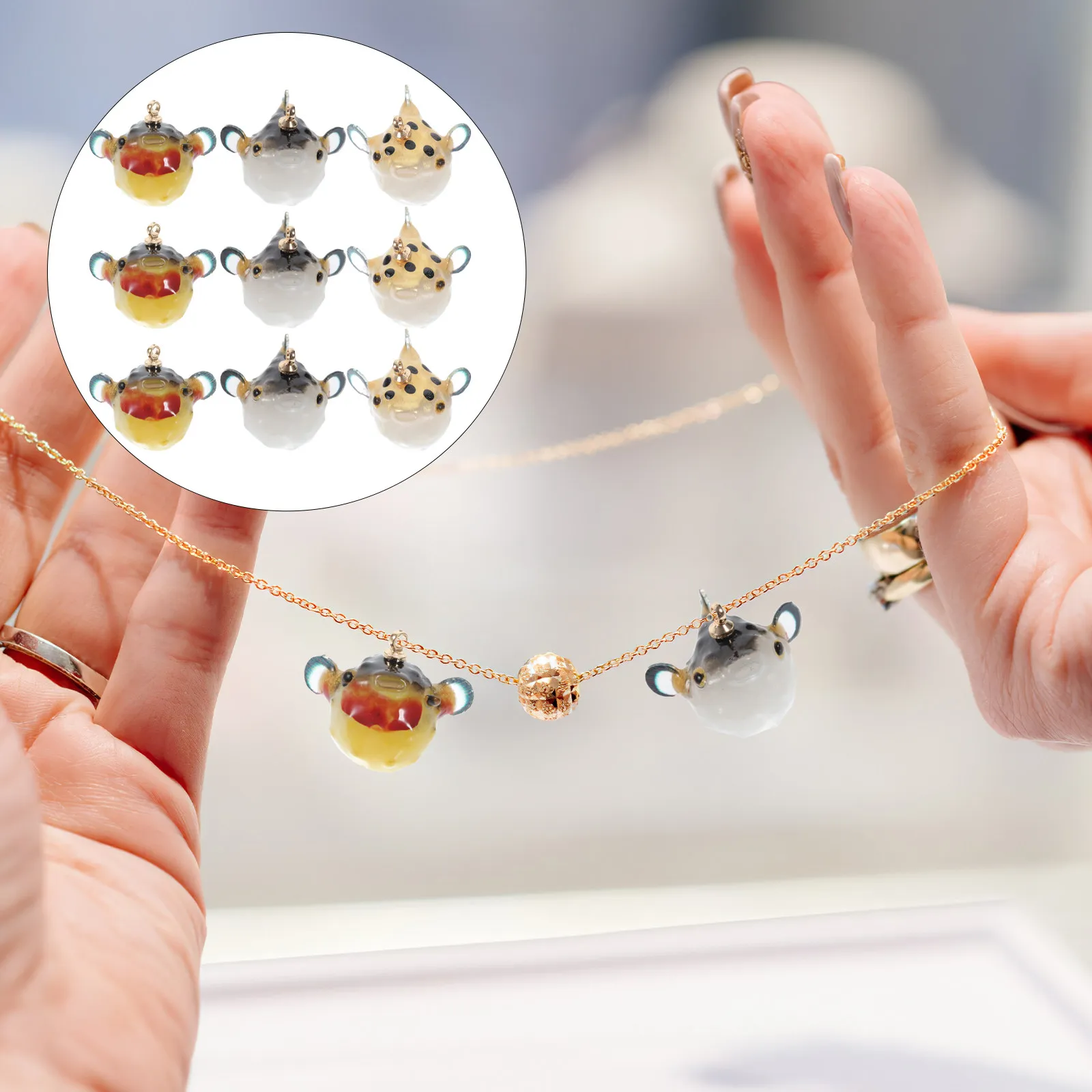

12Pcs Resin Puffer Charms Small Pendants for Necklace Bracelet Dangle Sweater Chain Cellphone Craft Jewelry Making DIY