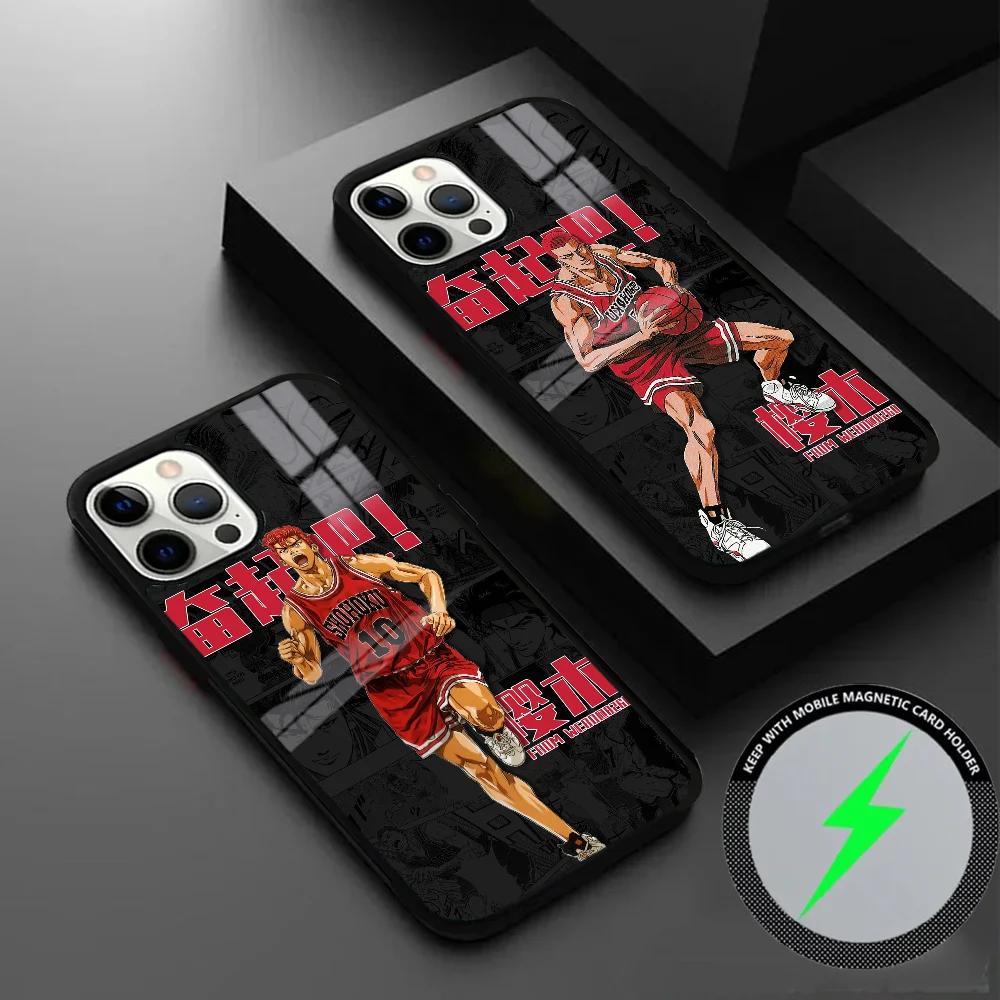 Basketball Slam Dunk Phone Case For IPhone 16 15 14 13 12 11 Pro Max Plus Mini Magsafe Mirror Wireless Magnetic Cover