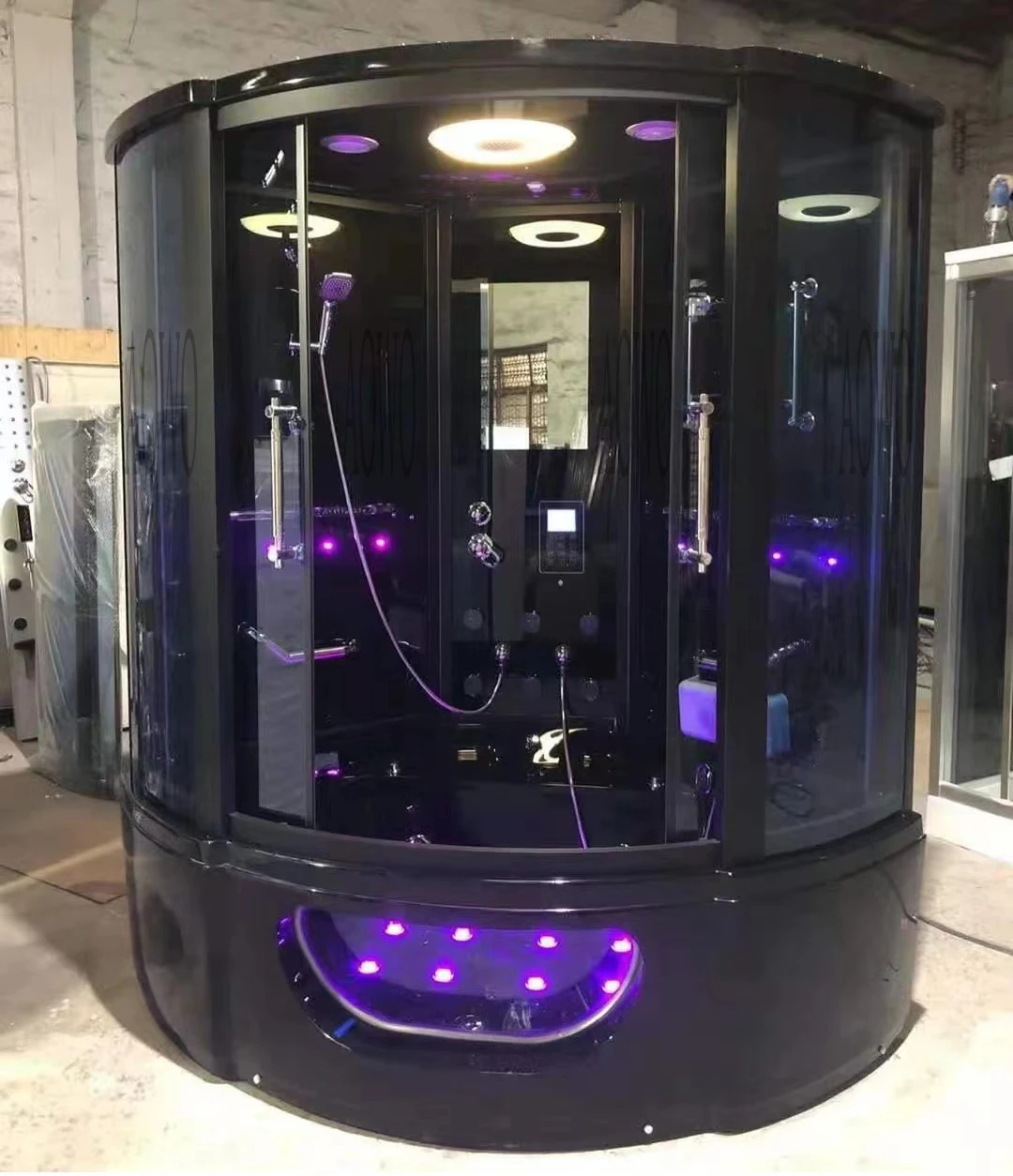 

Corner Steam Shower Room 2 Persons Top Spray Shower Room Jacuzzis Spa Bathtubs Custom Black Shower Room