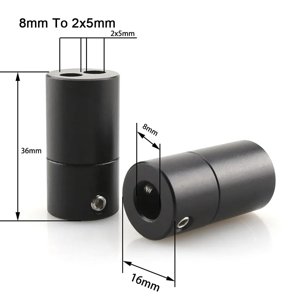 1Pcs 1 To 2 Audio Y Splitter Aluminum Alloy Anti-interference RCA Plug Connector Banana Plug Y Type Audio Cable Splitter Adapter