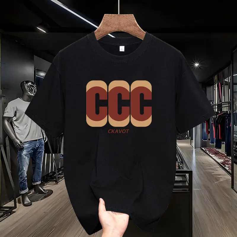 

Американская мужская футболка из чистого хлопка с принтом, летняя, модная, с круглым вырезом, стильная и крутая.