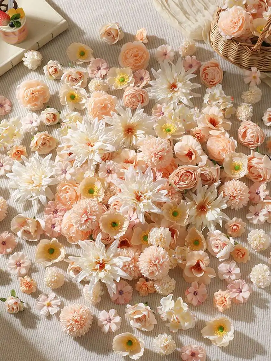 

20pcs Artificial Flowers Pack For Wreath Making Wedding Decor Home Garden Craft Supplies