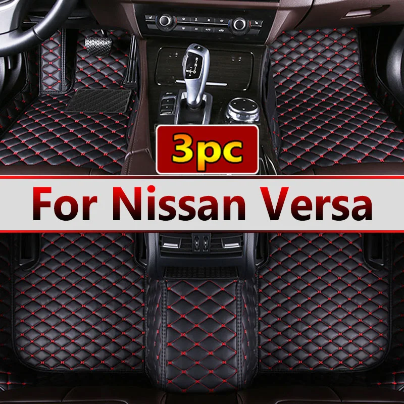 Custom Automotive Car Floor Mats For Nissan Versa 2011 2012 2013 2014 2015 Auto Luxury Leather Men Women Car Mats Full Coverage